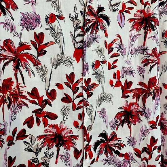 Ross & Gunn Italian 100% Cotton Hawaiian Print Short Sleeve Button-up Shirt - Picture 13 of 14